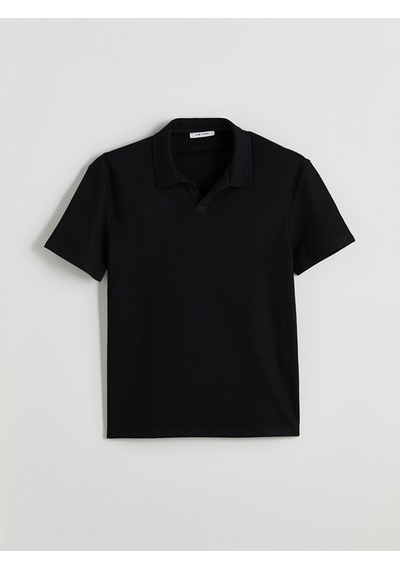 Lcw Vision Siyah Polo Yaka Pike Erkek Tişört