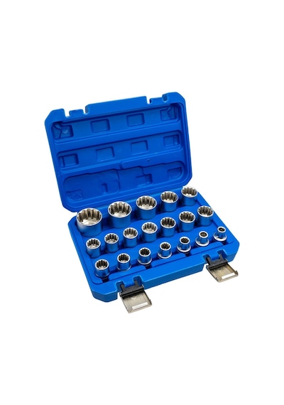 6180 1/2" Spline 12 Köşe Lokma Anahtar Takımı 19 Parça