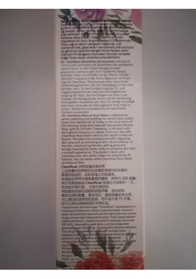 Clean Rose Gül Suyu 390 ML