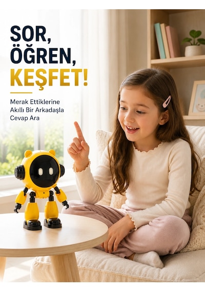 Zenvia Yapay Zeka Robotu Çocuklar İçin 40 Dil Destekli Konuşan Eğitici Akıllı Robot Znv2026