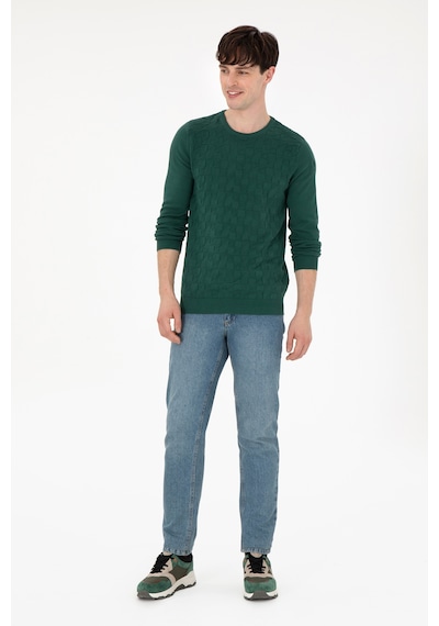 U.S. Polo Assn. Erkek Slim Fit Bisiklet Yaka Koyu Yeşil Basic Kazak 50288882-VR079 U.S. Polo Assn. Erkek Slim Fit Bisiklet Yaka Koyu Yeşil Basic Kazak 50288882-VR079