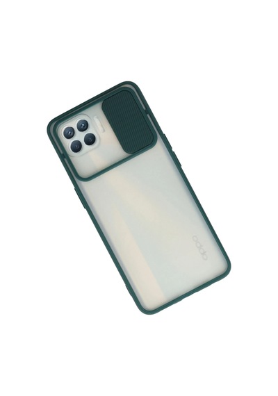 Cosmotex Newface Oppo Reno 4 Lite Kılıf Palm Buzlu Kamera Sürgülü Silikon - Yeşil