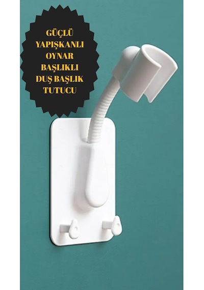 Duş Başlık Tutucu, Yapışkanlı Duş Başlıkğı Tutucu,banyo Aksesuvar, Karavan Duş Başlığı Tutucu Beyaz Diğer