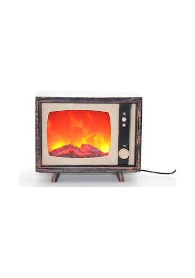 Tv Tasarımlı Ledli Şömine Lamba Çok Renkli