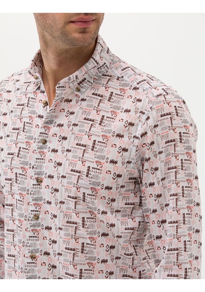 Pierre Cardin Bej Regular Fit Uzun Kollu Gömlek
