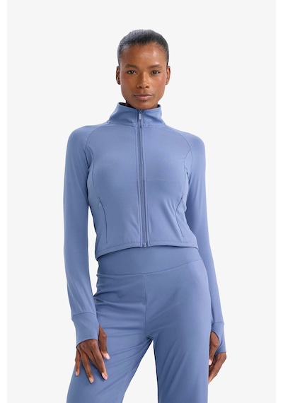 Defacto Slim Fit Dik Yaka Sporcu İndigo Kadın Hırka F2008ax/ın34 İndigo