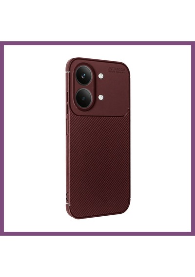 Twin Store Vivo Y05 Auto Focus Karbon Kapak - Bordo Bzstwın