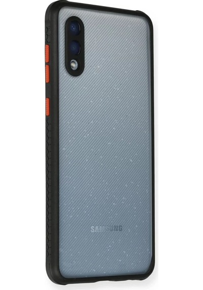 Newface Samsung Uyumlu,  Galaxy A02 Kılıf Miami Şeffaf Silikon - Siyah