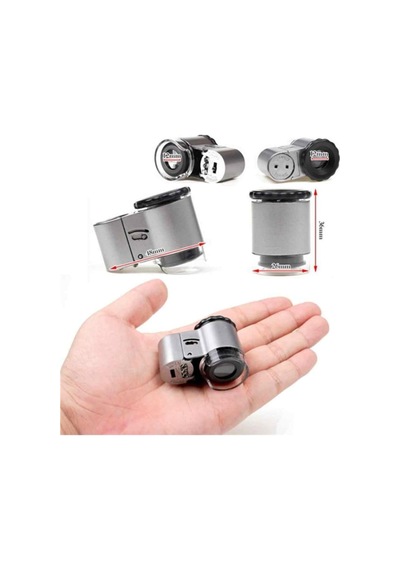 Mini Işıklı Büyüteç Lup Merçek 50x Mikroskop