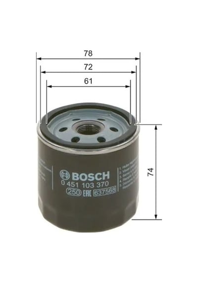 Opel Astra F Yag Filtresi 1.6 1992-1999 Bosch 0451103370