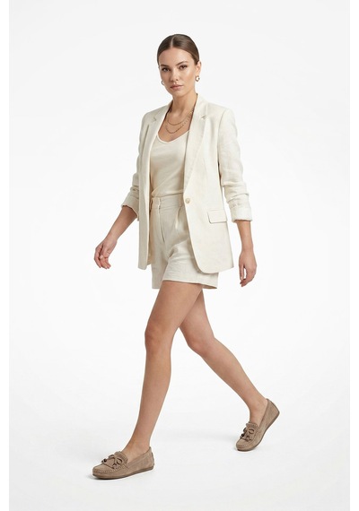 Gönderi(R) Gönderi R Kadın Kum Süet Fiyonklu Hakiki Deri Comfort Loafer Dyza86037180 Kum Beji