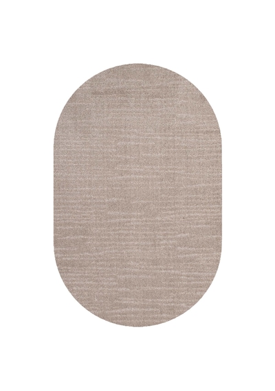 Salon Halısı Bej Yumuşak Oval Dokuma