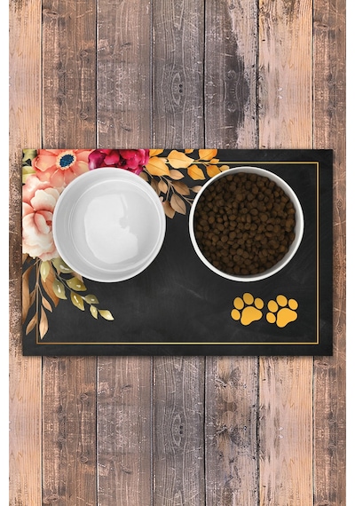 Evaşk  Vinil Kaymaz Tabanlı Keçe Baskılı Evcil Hayvan Pet Mama Paspası 30x45 Renk PATİ PM16MPA