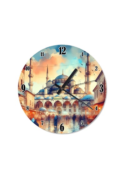 Eski Cami Baskılı Duvar Saati
