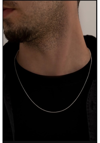 Osmanlı Gümüş Sarp Model Erkek Çelik Kolye Zincir