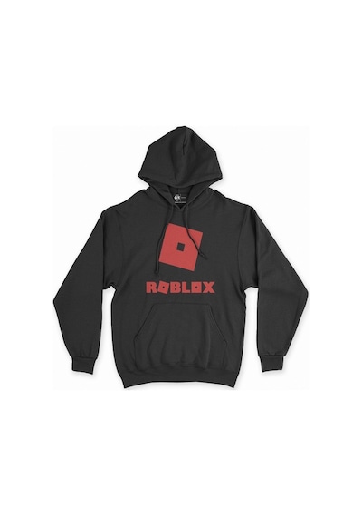 Cix Roblox Logolu Siyah Kapşonlu Sweatshirt Hoodie SIYAH