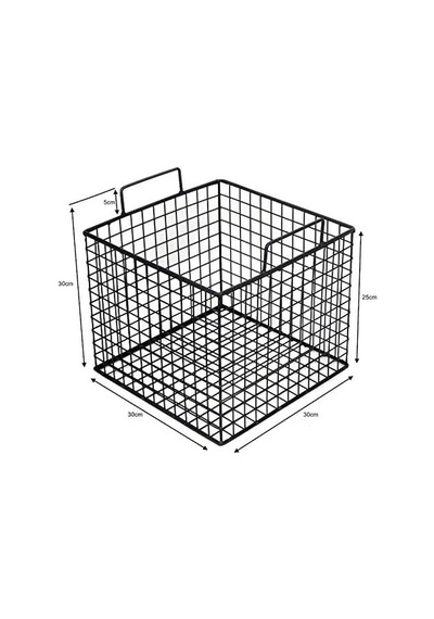 Metal Tel Sepet Dekoratif Saklama Kabı Kare Model Wd-243k Çok Renkli