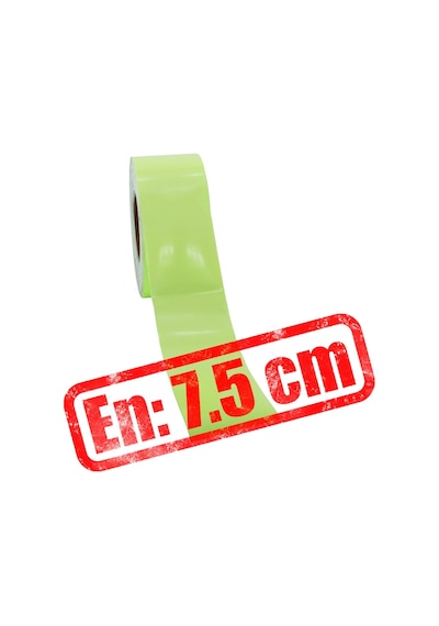 Badem10 Fotolümen Gece Parlayan En 7.5 Cm 1 Mt İkaz Yeşil Reflektörlü Fosforlu Reflektif Düz Şerit Bant