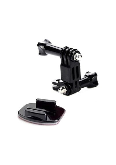 Gplus Bs06y 6 Parça Flat Zemin Düz Yüzey 3 Yollu Aksiyon Kamera Uyumlu 3m Yapışkan Motor Kask Bağlantı Seti Siyah