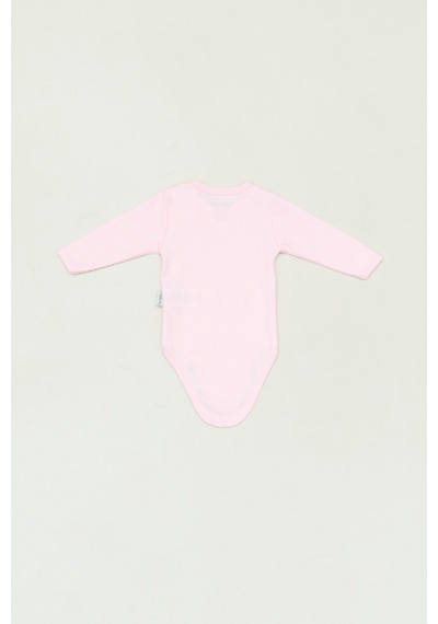 Fullamoda %100 Pamuk Bisiklet Yaka Unisex Çocuk Zıbın 25mcck4411128123-pudra Pudra