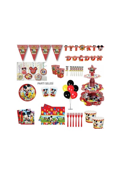 Mickey Mouse 8 Kişilik Lüks Hazır Doğum Günü Seti Diğer