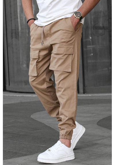 Madmext Camel Kargo Cep Erkek Jogger Pantolon 6812-camel Camel