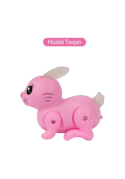 Müzikli Ve Işıklı Hareketli Zıp Zıp Tavşan Pembe Lzh-99777-1