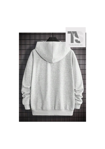Tarzsokak Gül Sweatshirt Fermuarlı Hırka Gri