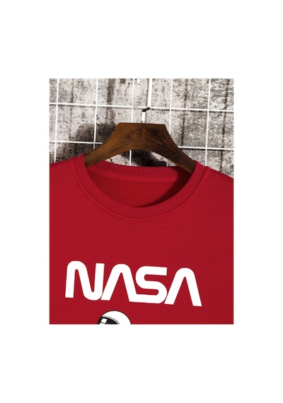 Magors Stıl-x Pamuklu Siyah, Kırmızı, Mavi, Beyaz Renklerde, Nasa Baskılı Oversıze Sweatshırt Kırmızı Magors Stıl-x Pamuklu Siyah, Kırmızı, Mavi, Beyaz Renklerde, Nasa Baskılı Oversıze Sweatshırt Kırmızı