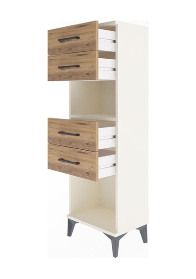 Arges Dolap Tek Raflı 4 Çekmeceli 44x30x134 Aytaşı-çam Aytaşı