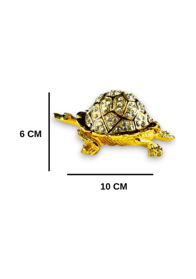 Taşlı Dekoratif Kaplumbağa Biblo Metal Gövde, Gold / Yeşil / Kırmızı Renk Seçenekli 10x6 CM 727677799