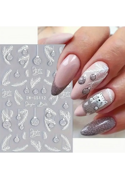 Nail Art Premium Slider Stiker Premium Slider 112 Sw-cs112 Beyaz