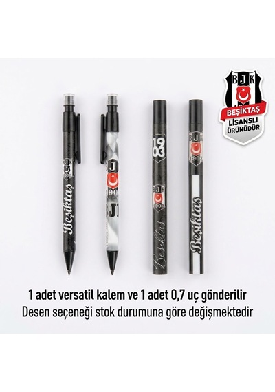 Bakgelal Beşiktaş Bjk Lisanslı Versatil Uçlu Kalem Yedek Uçlu Siyah Beyaz Taraftar Kalemi 1 Adet - 9097782259420 Beyaz - Siyah