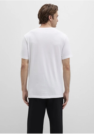 Mavi M065574-620 Basic Tişört Erkek Tişort Beyaz