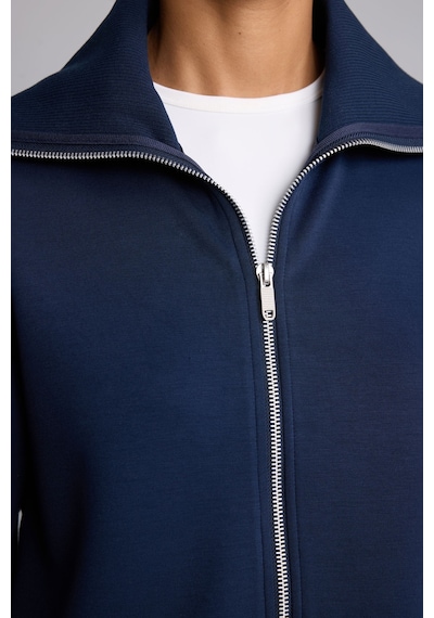 Defacto Standart Fit Fermuarlı Dik Yaka Çizgi Detaylı Modal Basic Sweatshirt Hırka H4700ax26auın187 İndigo-ın187