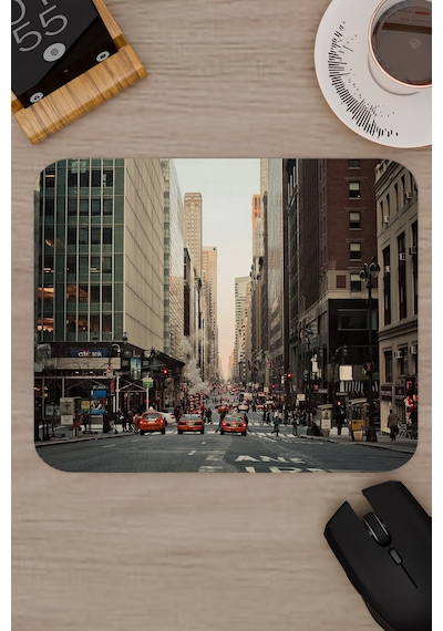 New York Sokakları Amerika 2 V3 22x18 Gaming Kauçuk Kaymaz Taban Mouse Pad Fare Altlığı