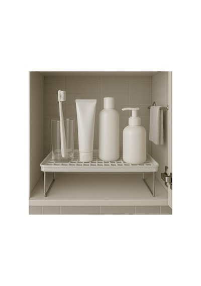 Modern Mutfak Rafı Metal Ayaklı Çok Amaçlı Organizer 1 Adet Beyaz