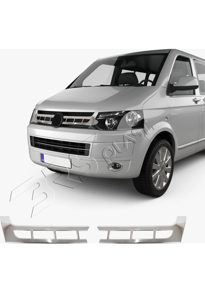 Volkswagen Transporter T5 Uyumlu 2010-2014 Krom Ön Panjur 2 Parça Paslanmaz Çelik