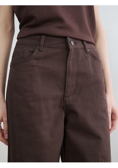 Lcw Modest Kahverengi Regular Fit Geniş Paça Kadın Pantolon