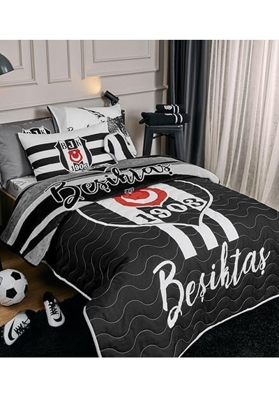 Beşiktaş Arma Lisanslı Düz%100 Pamuk Yüz Havlusu, Siyah, 50x90 Cm 4 Lü 50x90 El Havlusu