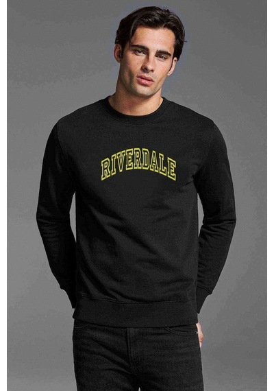 Riverdale Riverdale Baskılı Siyah Erkek Örme Sweatshirt