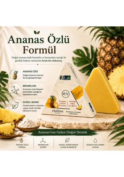 Ananas Özlü Sabun - Sıkılaştırıcı & Selülit Karşıtı Bakım, Bromelain Ve Kafein Etkili 100g