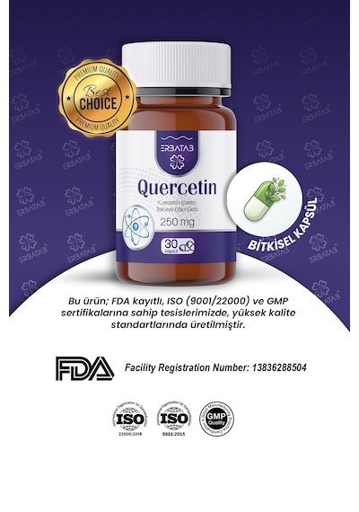 Erbatab Quercetin Kuersetin 30 Kapsül