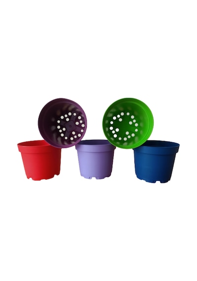 Tuğel Flowers 15 Adet KÜÇÜK BOY Plastik 5 Renkli Çiçek Üretim Saksısı (8.5 CM.LİK) Alt Tabaksız