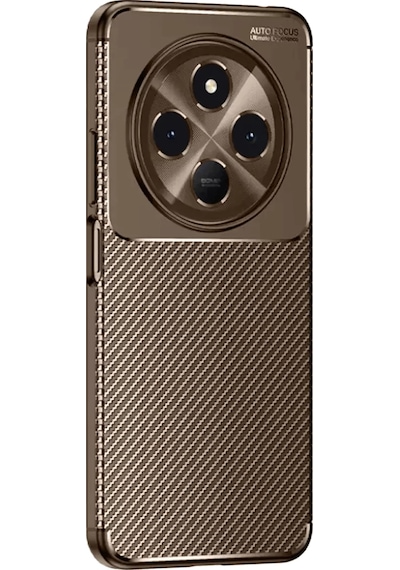 Newface Tecno Spark 30c Kılıf Auto Focus Karbon Kapak - Kahverengi