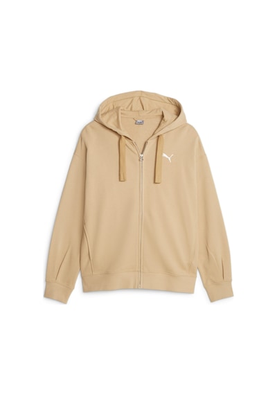 Puma Her Terry Fermuarlı Kadın Kapüşonlu Sweatshirt 676003 84 Bej