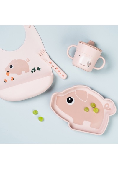 Done By Deer - Tiny Farm - Silikon Mama Önlüğü - Pembe