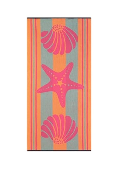 70x150 Cm Boyutunda Pembe Renkli Plaj Havlusu Açık Bej