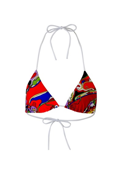 Pucci Desenli Üçgen Bikini Üstü Çok Renkli