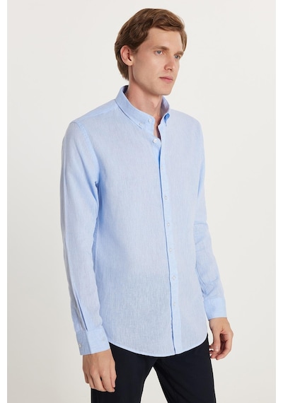 Tudors Erkek Slim Fit Dar Kesim Uzun Kollu Keten Premium Seri Düğmeli Yaka Spor Açık Mavi Gömlek-35355 Açik Mavi Tudors Erkek Slim Fit Dar Kesim Uzun Kollu Keten Premium Seri Düğmeli Yaka Spor Açık Mavi Gömlek-35355 Açik Mavi